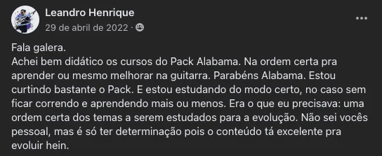 Depoimento original de aluno 02 publicado pelo Alabama