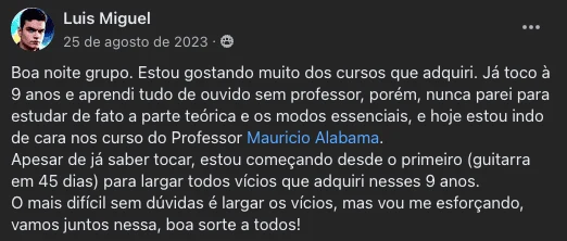 Depoimento original de aluno 04 publicado pelo Alabama