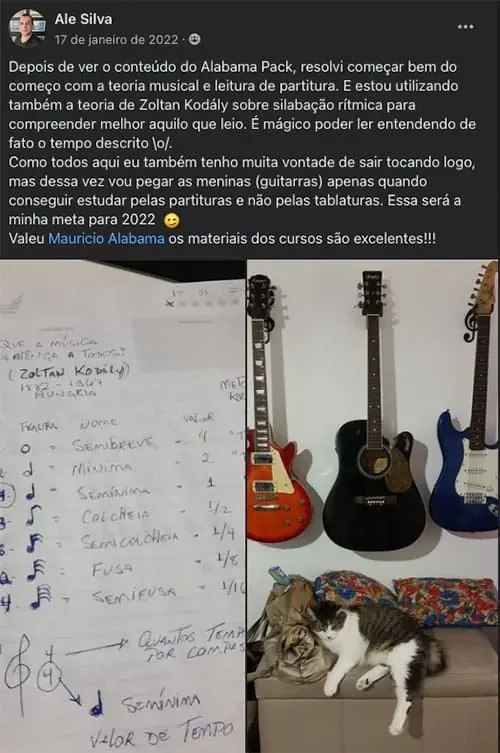 Depoimento original de aluno 17 publicado pelo Alabama