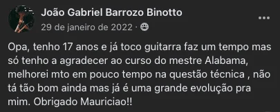 Depoimento original de aluno 18 publicado pelo Alabama